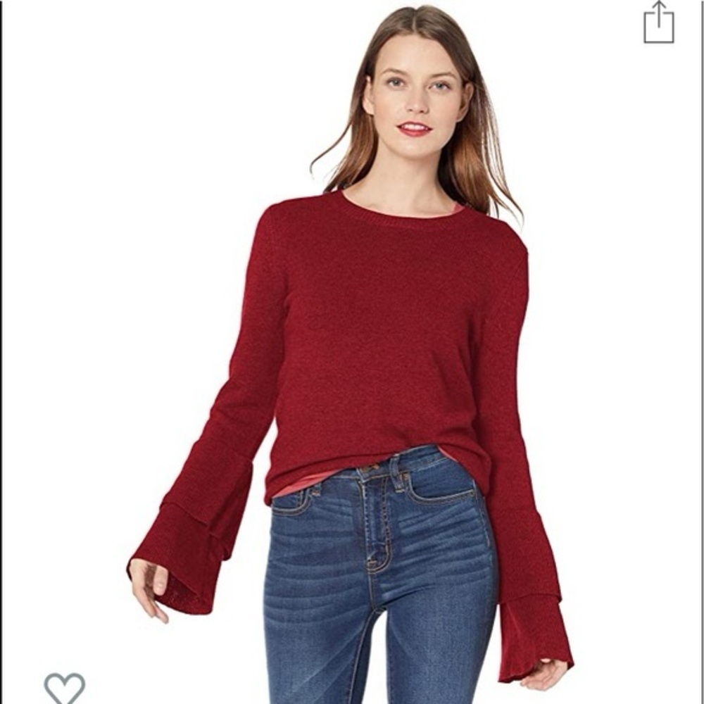 J. Crew Women's Red Crew Neck Sweater